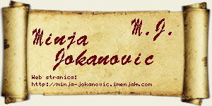 Minja Jokanović vizit kartica